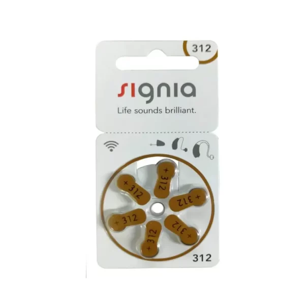 Signia Hearing Aids Battery - Size +312 Brown